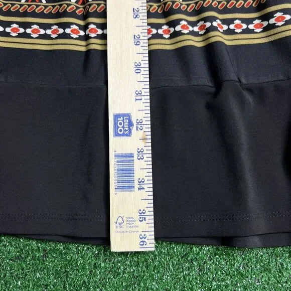 Enfocus Womans Halter Dress Tie Neck Black Red Geometric Pattern Size‎ 16W - Picture 8 of 8